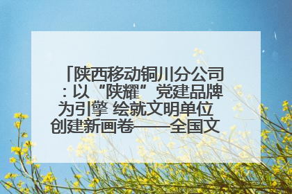 陕西移动铜川分公司：以“陕耀”党建品牌为引擎 绘就文明单位创建新画卷——全国文明单位创建纪实