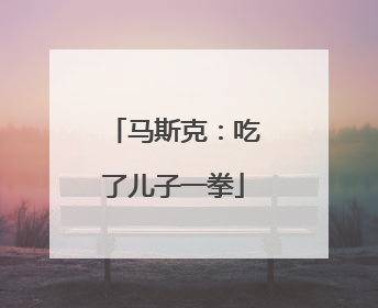马斯克：吃了儿子一拳