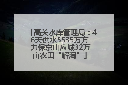 高关水库管理局：46天供水5535万方 力保京山应城32万亩农田“解渴”