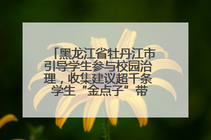 黑龙江省牡丹江市引导学生参与校园治理，收集建议超千条 学生“金点子”带来学校“新样子”