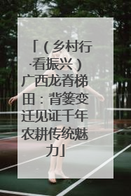 （乡村行·看振兴）广西龙脊梯田：背篓变迁见证千年农耕传统魅力