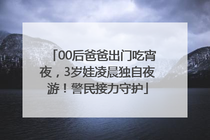 00后爸爸出门吃宵夜，3岁娃凌晨独自夜游！警民接力守护