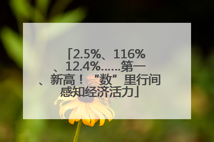 2.5%、116%、12.4%……第一、新高！“数”里行间感知经济活力
