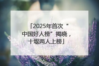 2025年首次“中国好人榜”揭晓，十堰两人上榜