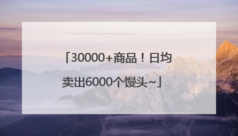 30000+商品！日均卖出6000个馒头~
