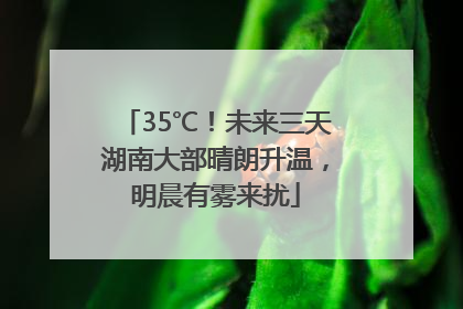 35℃！未来三天湖南大部晴朗升温，明晨有雾来扰