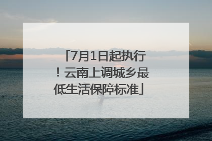7月1日起执行！云南上调城乡最低生活保障标准