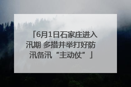 6月1日石家庄进入汛期 多措并举打好防汛备汛“主动仗”