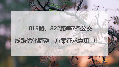 819路、822路等7条公交线路优化调整，方案征求意见中
