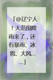 @辽宁人！大范围降雨来了，还有暴雨、冰雹、大风……