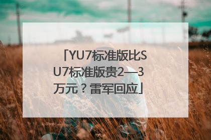 YU7标准版比SU7标准版贵2—3万元？雷军回应